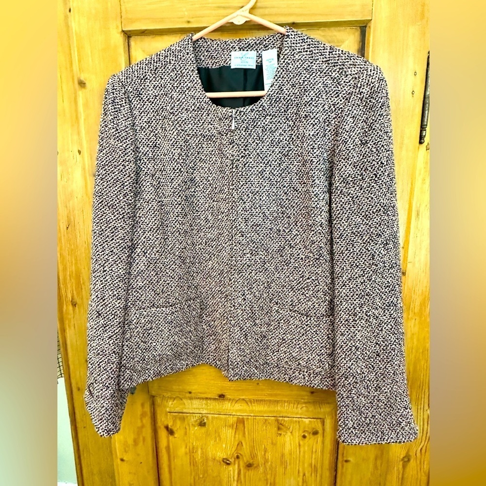 Emma James Boucle Blazer Size 16P Tweed Clueless Preppy Old Money Academia